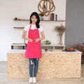 Aprons Custom logo Printing Red Peach Skin Velvet Kitchen Chef Apron Full Length Dish Washer Custom Aprons for Men