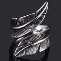 Bijoux Fashion Bohemian Feather Antique Ring for Women Men Party Gothic Punk Jewelry