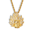 Saiyan Head Pendant Gold Plating Personality Cartoon Super Saiyan Goku Head Pendant Micro Inlaid Zircon Hip Hop Men's Necklace