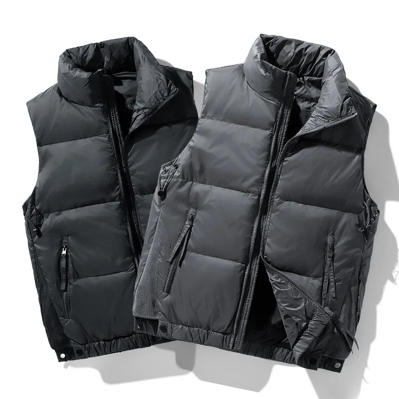 Latest Waistcoat Design for Men With Custom Logo Duck's Down Filling Practical Outdoor Sleeveless Puffer Jackets