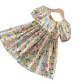 Children's Princess Floral Skirt Girls Bubble Short Sleeved Dress