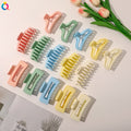 QIYUE 4 Inch Plastic Matte square Macaroon Hair Claw Clip