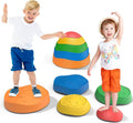 Non-Slip Plastic Balance Block Stepping Stones for KidsToddlers Balance Stones Stackable Indoor/Outdoor Obstacle Course Toys