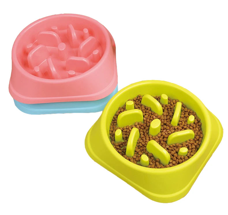 ZMaker Colorful Slow Feeder Dog Pet Bowl Non Slip Interactive Puzzle Dog Food Bowl