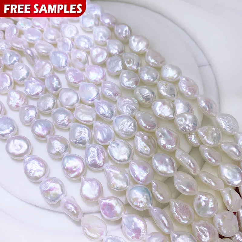 Wholesale Natural Type Circle Freshwater Loose Beads White Freshwater Pearls Oval Perlas Blancas From China