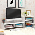Modern Simple Mini Multi-Function TV Stand Double Tiers Desktop Laptop Computer TV Screen Monitor Riser Shelf for Multi-Features