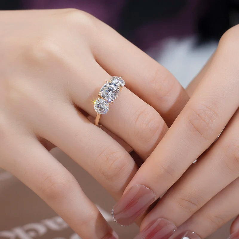 New Product Fashion Design Engagement Ring 18K Gold Cushion Cut IGI Lab Grown Diamond Ring