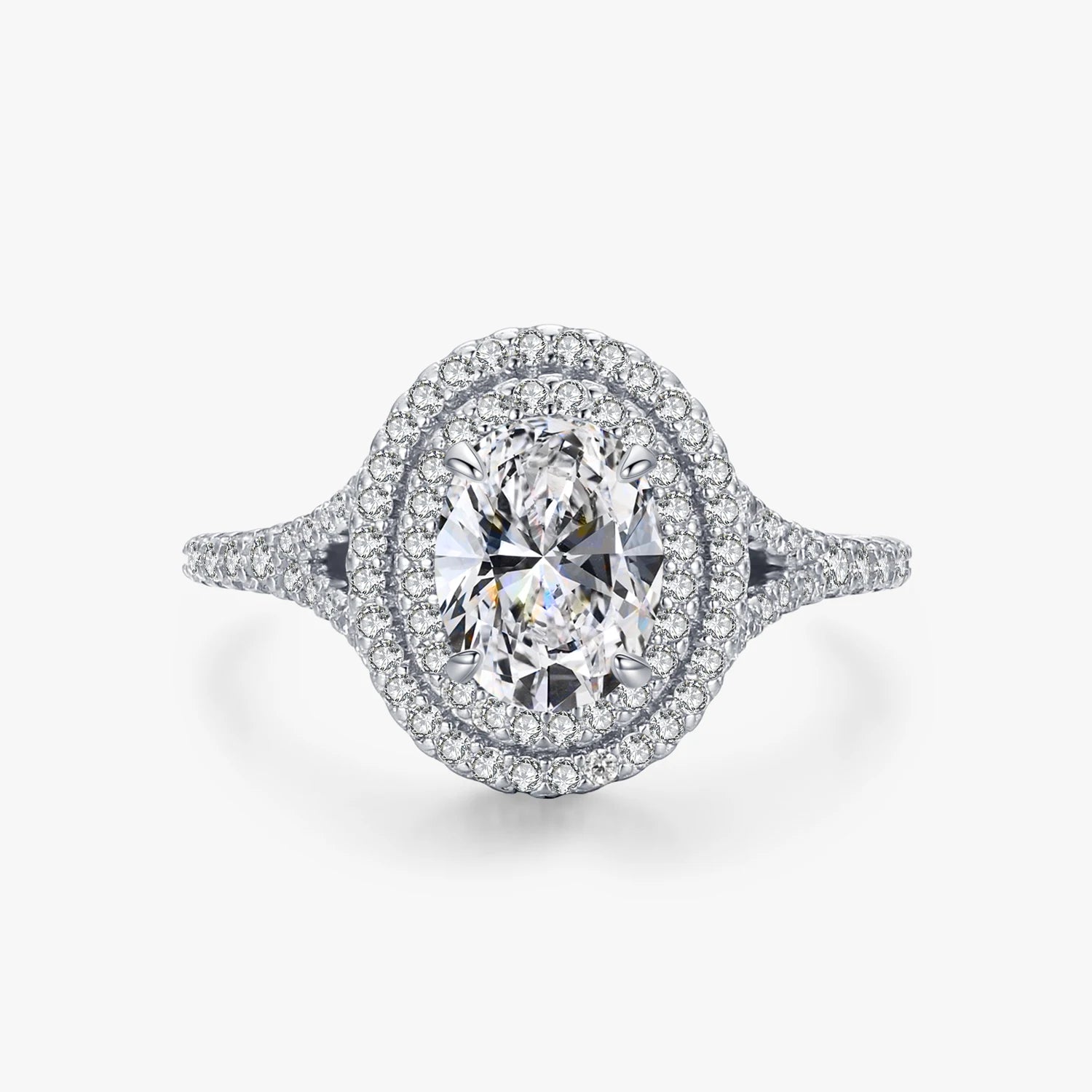 Ailmay Classic Luxury Oval Dazzling AAAAA Zirconia Finger Ring for Women Fashion 925 Sterling Silver Romantic Wedding Jewelry