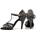 Wedopus Customized Crystal Woman Dance Shoes Black Glitter 9CM