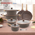CAST Aluminum Heavy-Duty Durable Non-stick Ceramic Coating Cookware Set Pots and Pans Set Cooking Pots Set PFAS FREE