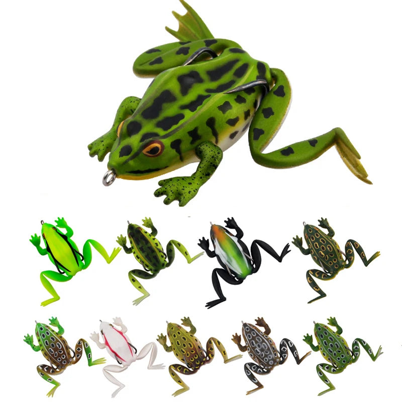 Manufacture High Quality Plastic Multi-color Soft Lure Fishing Bait Jump Frog Lure for Freshwater