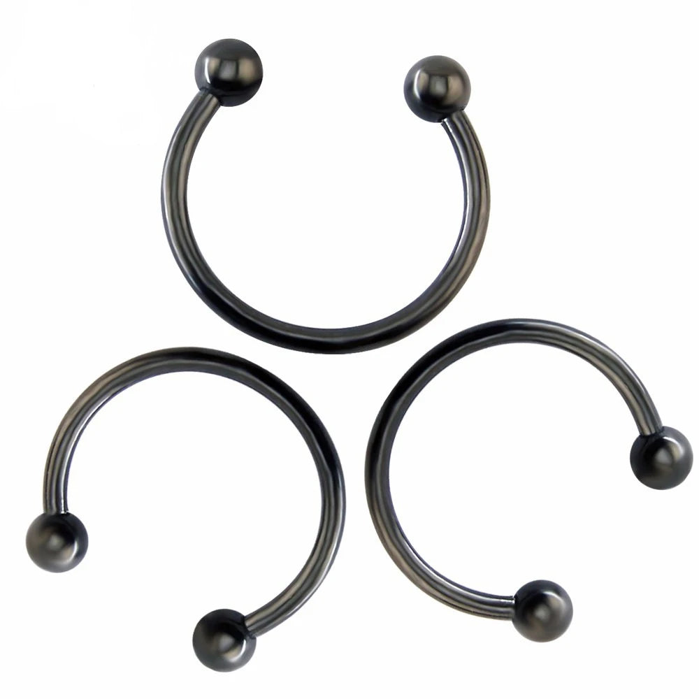16G Surgical Steel Nose Septum Horseshoe Hoop Earring Eyebrow Tragus Lip Piercing Ring Balls 6-12mm Body Piercing Products