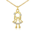 Wholesale Trendy 18K Gold Plated Brass & Zircon Geometric Unique Design Pendant Necklace for Unisex Wedding Gift