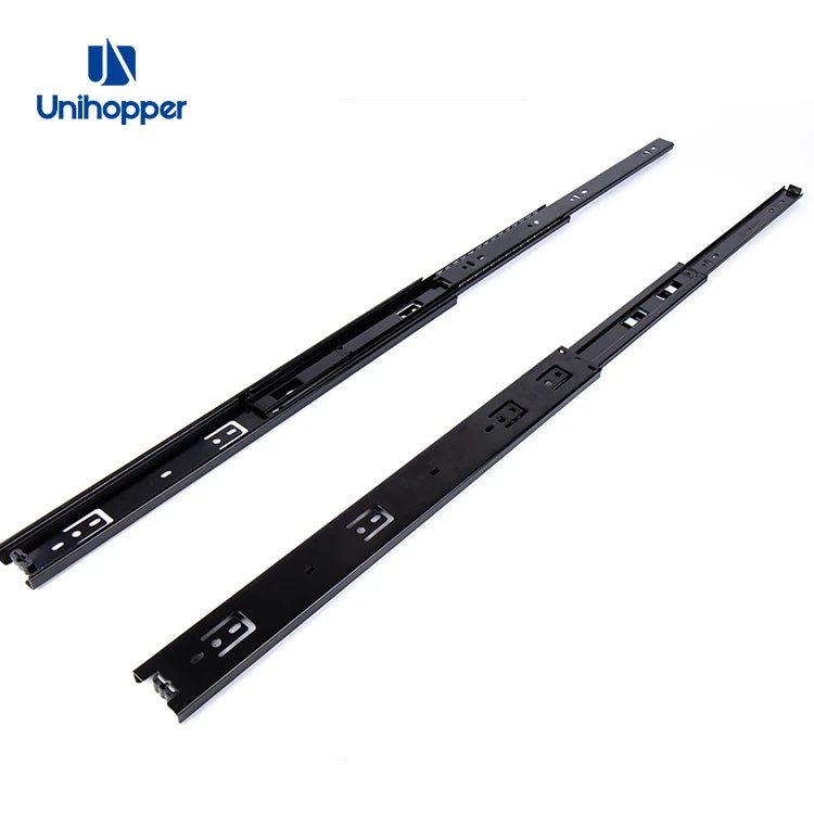 Furniture Hardware Drawer Channel Slide 3 Fold Full Extension Telescopic Ball Bearing Drawer Slide Rail