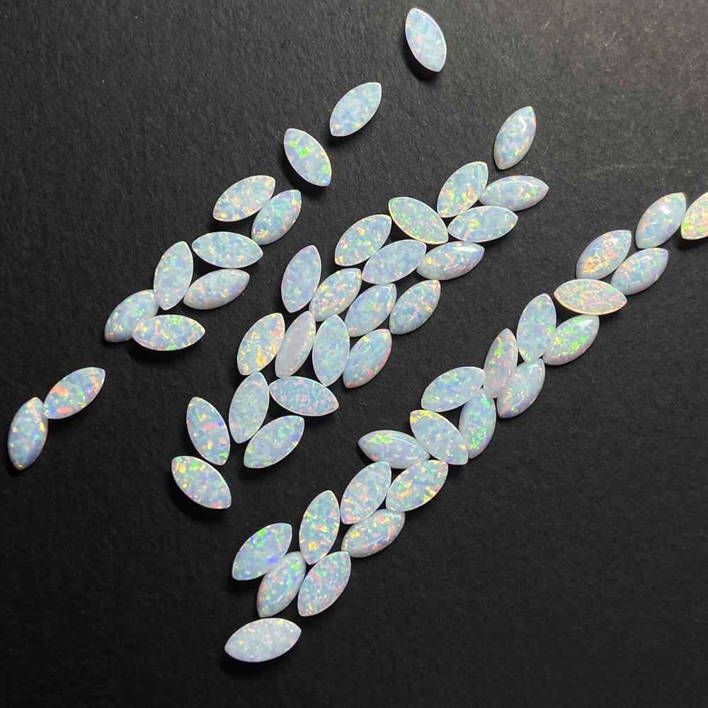 Small Cabochon Opal 2.5x5mm to 6x12mm Lab Created Marquise Opal Gemstone Flat Bottom Cabochon