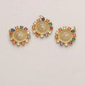 Fashion Trendy Sun Shape Cubic Zirconia Gold Plated Brass Charms Unisex Fine Jewelry