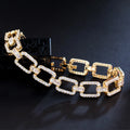 Bling Micro Pave Cubic Zirconia Stone 18k Yellow Gold Plated Cuban Link Chain Bracelets for Women New Trendy Brand Jewelry