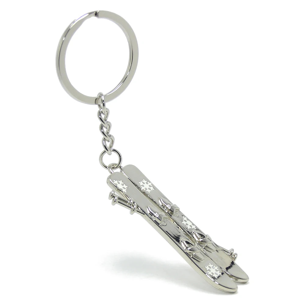 3D Skating Souvenir Gifts Snowflake Ice Skate Shoe Keychain Sports Skis Keyring Games Key Holder Snowboard Metal Skiing Keychain