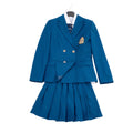 Hot Sale Custom OEM Embroidered Logo Girls Children Primary High School Uniforms Matte Polyester Blazer Skirt 65% Polyester 35%