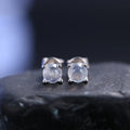 S90A Abiding Fine Jewelry Solitaire Cabochon Natural Blue Moonstone Stud Popular Minimalist 925 Sterling Silver Earrings