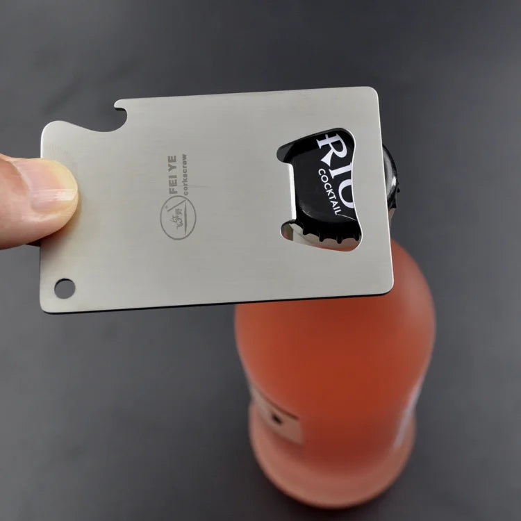 Factory Customized Service square Card Type 304 Stainless Steel Beer Bottle Opener