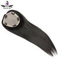Cuticle Mongolian  Remy Real Human Hair Soft Hand Tied Silk Base Hair Toupee System Silky Straight Topper Wigs