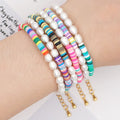 Wholesale Gold Plated Retro Trendy Alphabet Bracelet Natural Shaped Freshwater Pearl Bead Bracelet for Children's