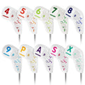 Wholesale PU Leather Covers 4-9 PASX Sequins Embroidery Color Number Golf Clubs Iron Headcover Set