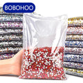 BOBOHOO Hot Sale 100 Gross Magenta Light Glass Beads Diamond Stone Crystal Non Hot Fix Rhinestones for Skirt Jeans Sweatpants