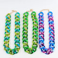 Custom Attractive Punk Style AB Rainbow Color Necklace Iridescent Color Round Long Link Chain Acrylic Choker Necklace for Women