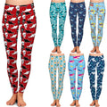 High Waist Yoga Pants Floral Print Knitted Sports Leggings Women Fitness Soft Breathable Sportswear