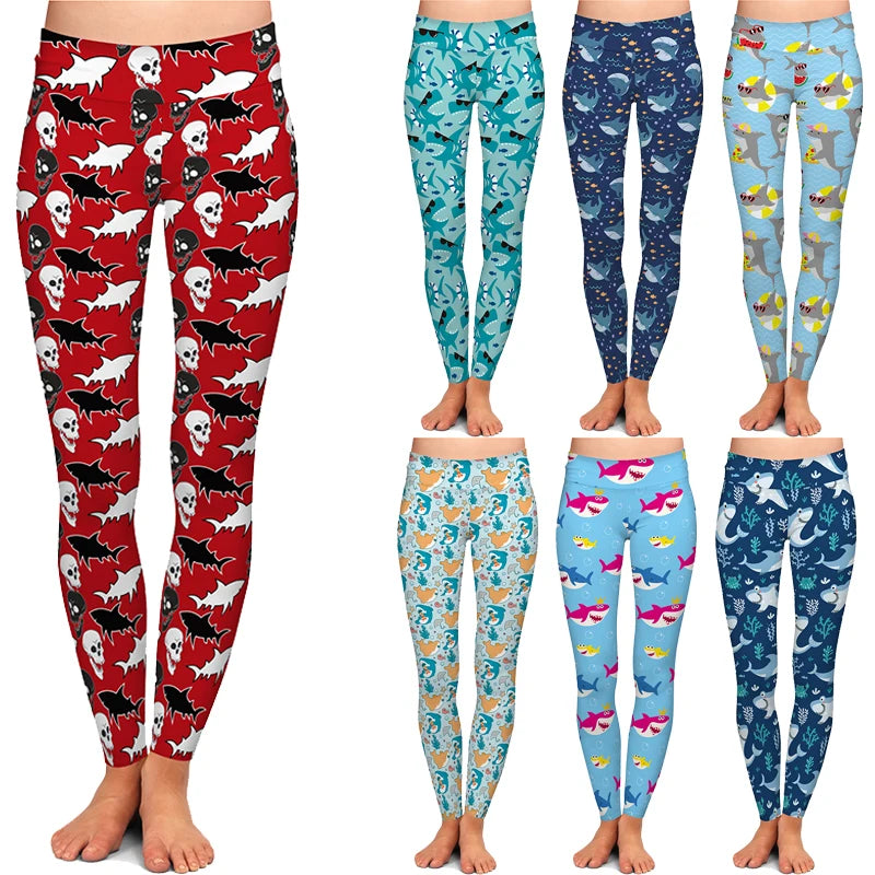 High Waist Yoga Pants Floral Print Knitted Sports Leggings Women Fitness Soft Breathable Sportswear