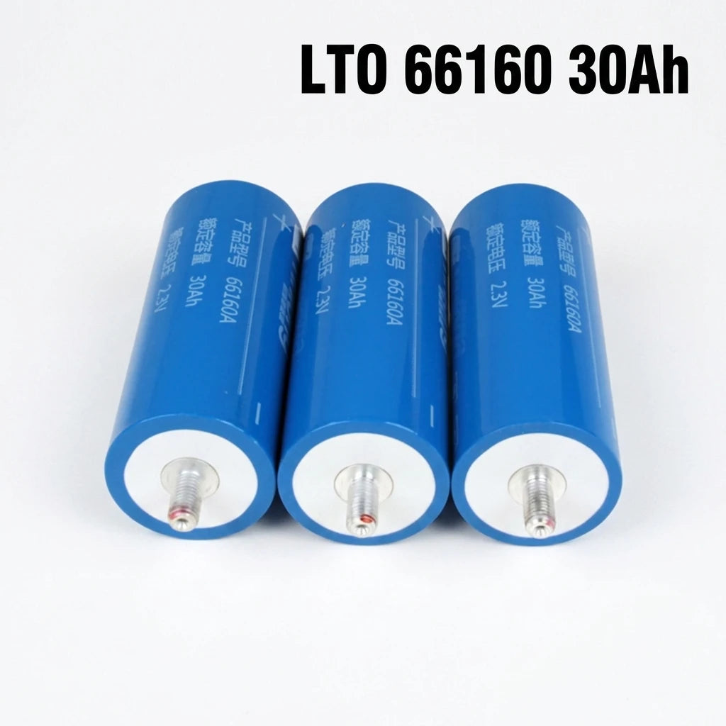 LTO 66160 Lithium Titanate Battery 2.3V 30Ah Rechargeable Cylindrical Cell 30000 Cycles 10C Discharge for Solar and Car Audio