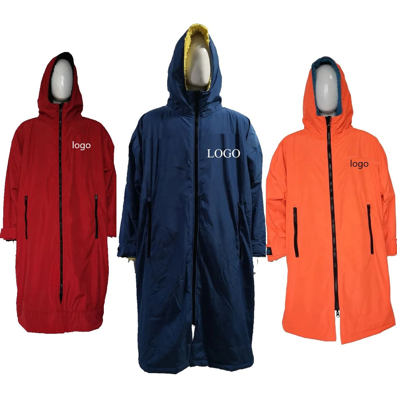 Custom Oversized Thickened Windproof Waterproof Adult Dry Surf Changing Robe with Fleece Lining for Beach