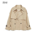 Hot Selling Warm Trench Coats Khaki Jacket Spring Short Warm Jacket for Ladies Women's Jackets Wind Breaker Women