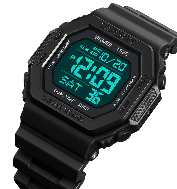 1988 SKMEI Digital Sports Watch Custom Logo Luxury Fashion Alarm Stop Watch 50M Water Resistant OEM/ODM