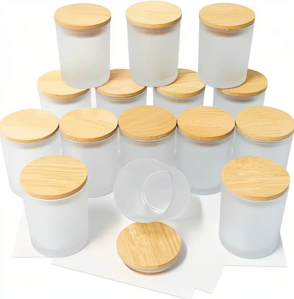 Custom 220ml Aromatherapy Candle Cup Glass Container Diy Scented Candle Jar With Lid Wholesale
