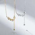 Cubic Zirconia Necklace Jewellery Leaf Pendant 925 Sterling Silver Gold Plated Necklaces Fashion Jewelry for Women