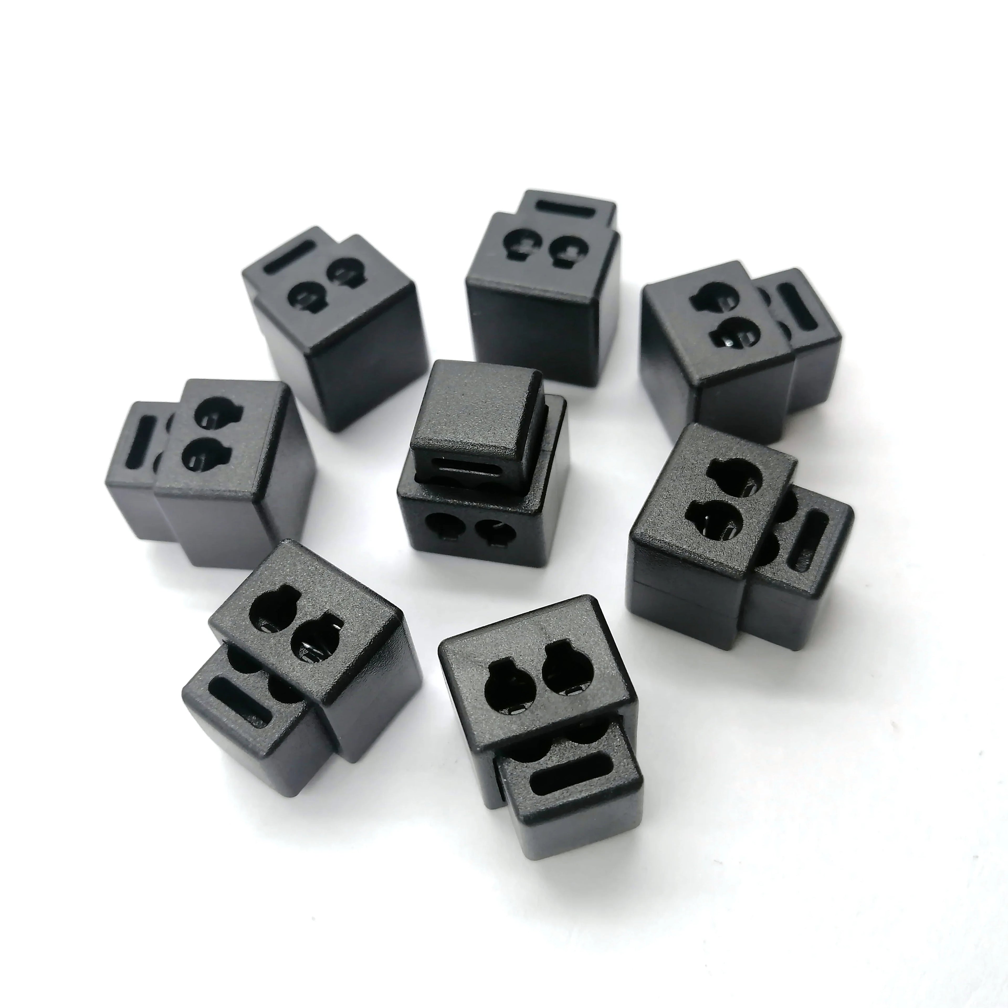 OEM Fashionable Spring Toggle Stopper Square Double Holes Cord End Lock Plastic Stopper