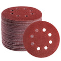 Hook and Loop Sand Disc 120 Grit Aluminum Oxide Sanding Discs 125mm 5-Inch 8-Hole Round Sandpaper for Furniture Polishing