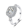 2023 Jewelry Shining Asscher Cut Moissanite Ring Fine Plated 925 Sterling Silver Moissanite Jewelry