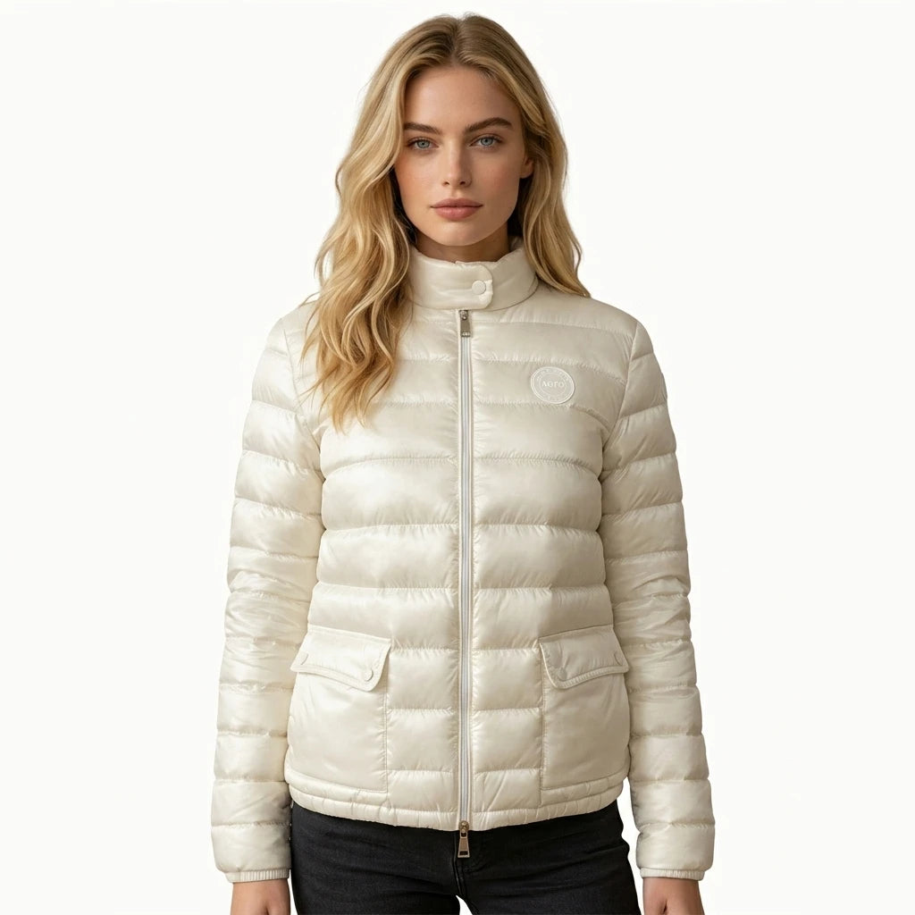 AQTQ Trendy Branded Women's Puffer Coat with Light Duck Down Fashion Jacket for Ladies