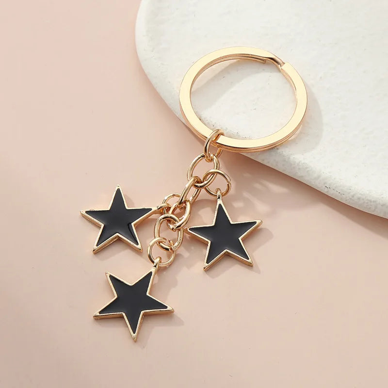 Manufacturer Colorful Star Pendant Metal Key Chains Holder Designer Charm Key Tag Ring Bag Backpack Accessories Car Key Chain