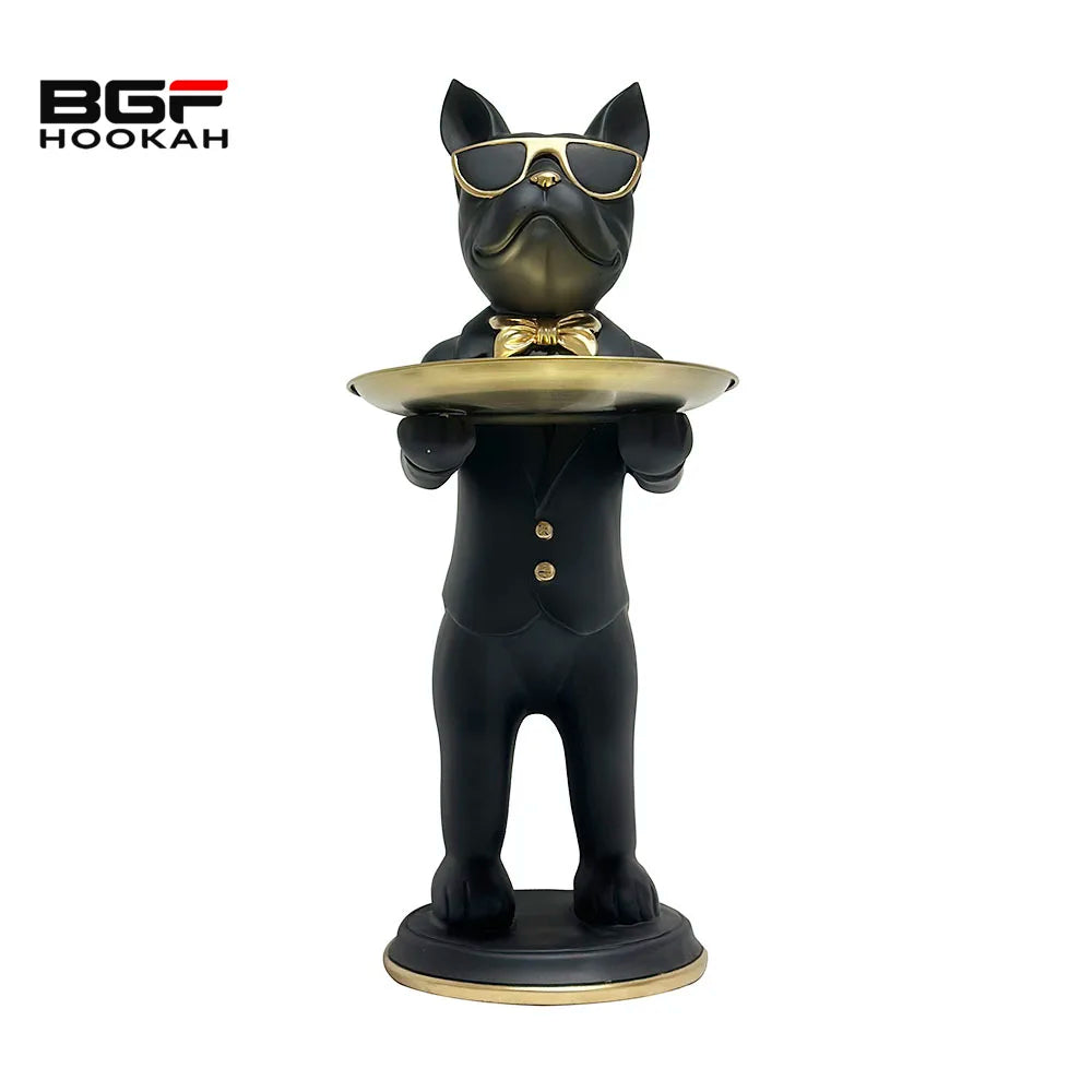 Hot Sale Good Quality 67.5CM Resin Black Loyal Fighting Dog Floor Ornament Shisha Smoking Accessories Hookah