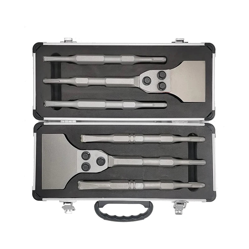 DZ 6pcs Industrial SDS Plus Floor Scraper Tool Alloy Hammer Drill Chisel Bits Groove Gouge Wall Scraper for Tile Stone Concrete