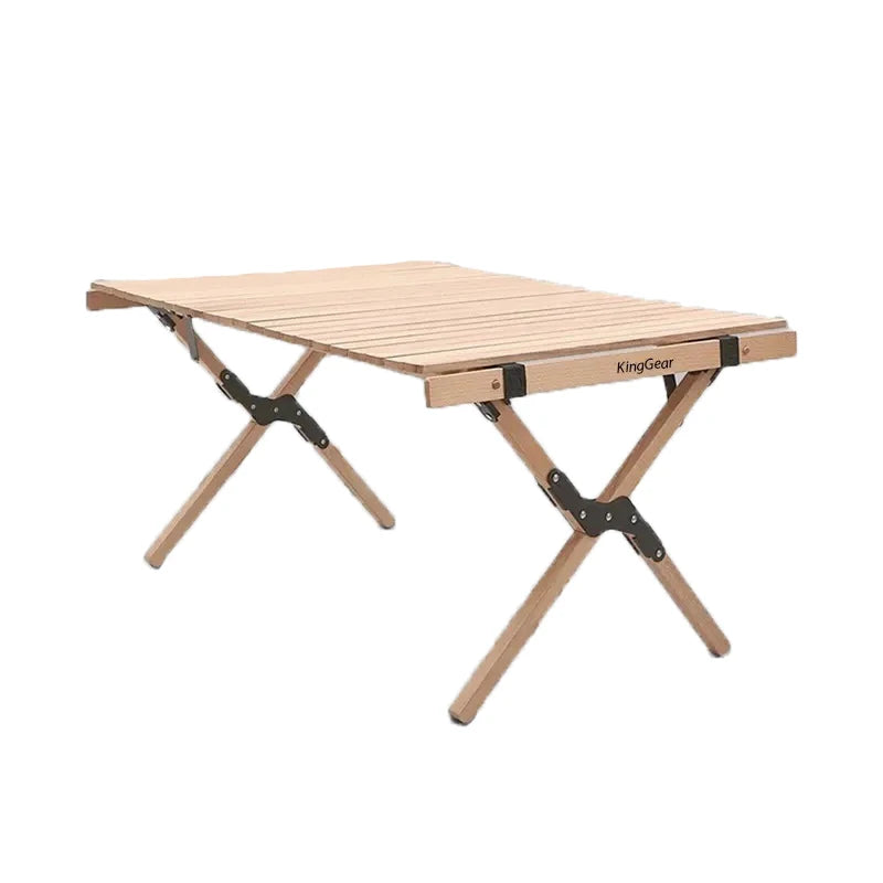 Outdoor Portable Folding Pine Wood Japanese Design Camping Table for Barbecue and Picnic