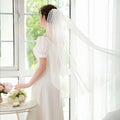 Dot Tulle Wedding Veil with Comb Simple 1-Tier Bridal Accessory for Brides