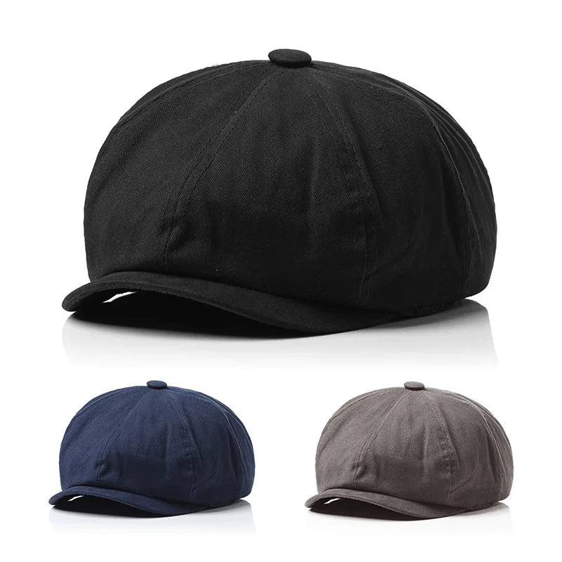 Men Beret Newsboy Hat Celebrity Caps Vintage Tweed  Berets Flat Peaked Cap Street Hats for Women Men Hiphop