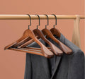Custom Multifunctional Single-Tier Adult Wooden Hanger for Wardrobe Bathroom or Living Room Clothing Rack Store Display