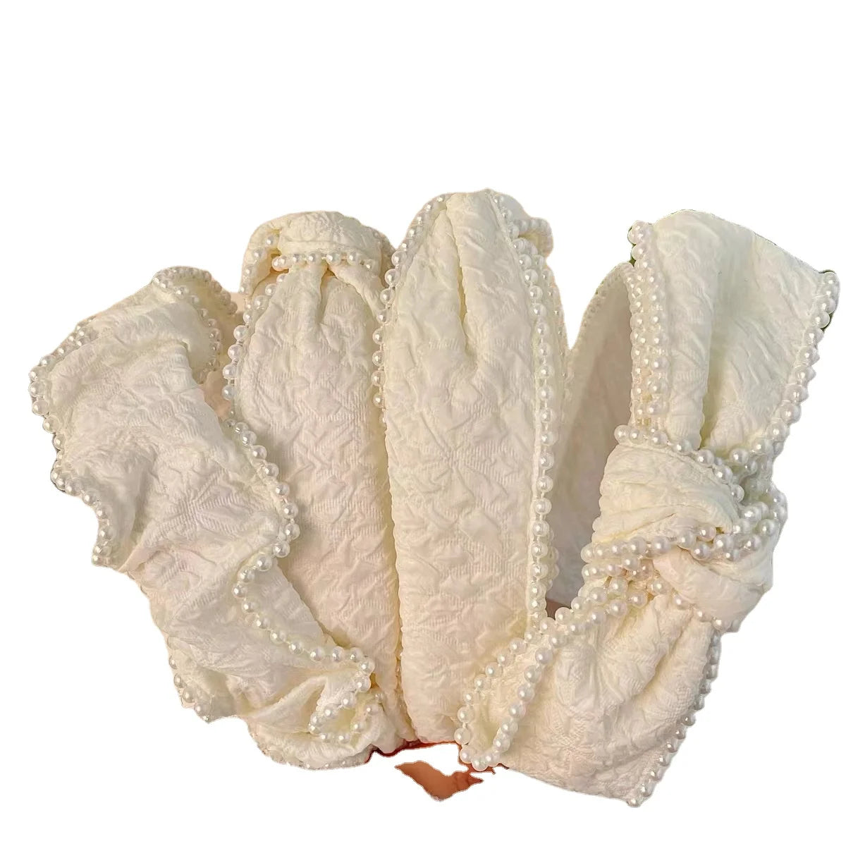 Women's Summer Hair Band Bundle Pearl Bow Milk White Headband With Hair Clip Accessories